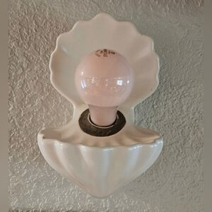 Vintage Whimsical Scallop Shell Light Fixture